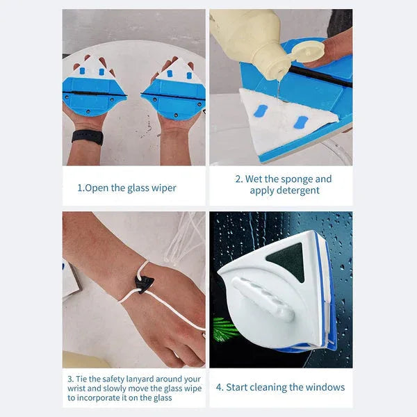 Double-Faced Magnetic Glass Cleaner – Safe & Easy Window Cleaning Tool - Emirati Touch