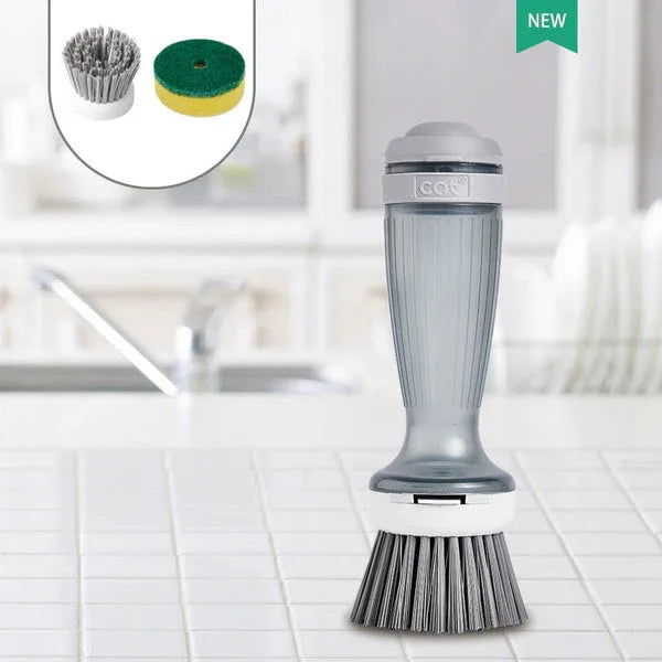 Dish Scrub Brush with Soap Dispenser – Non-Slip Pot & Pan Cleaner - Emirati Touch