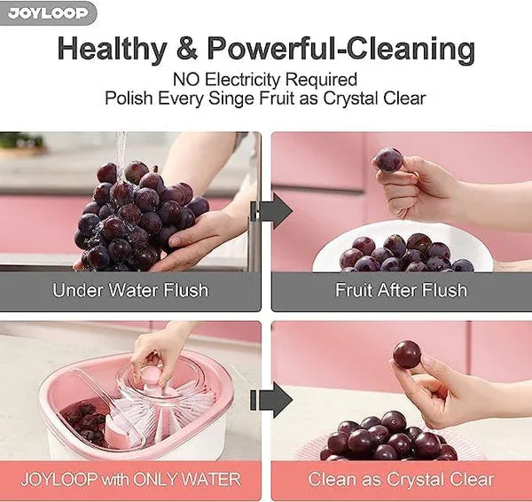 JOYLOOP Fruit Cleaning Device – Manual Spinner & Scrubber - Emirati Touch