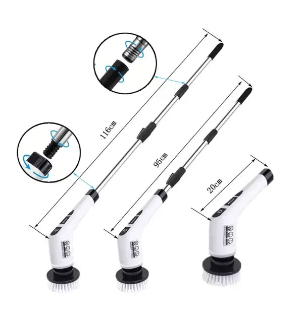 Electric Cleaning Brush JY-6010 – Rechargeable Cordless Power Scrubber with Multiple Brush Heads - Emirati Touch