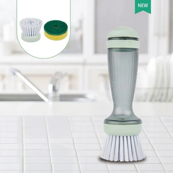 Dish Scrub Brush with Soap Dispenser – Non-Slip Pot & Pan Cleaner - Emirati Touch